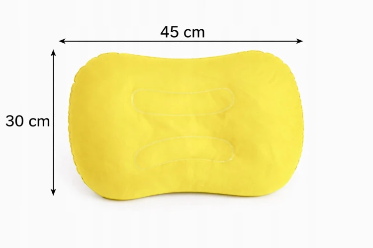 PODUSZKA PODRÓŻNA Dmuchana Turystyczna Kempingowa do samochodu żółta.jpg