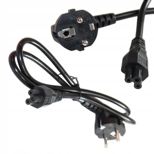 Kabel zasilający Przewód Koniczynka C5 230V Laptopa Zasilacza PREMIUM 1m.jpg