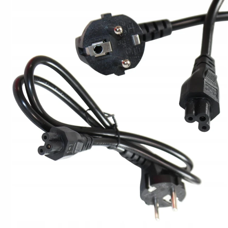 Kabel zasilający Przewód Koniczynka C5 230V Laptopa Zasilacza PREMIUM 1m.jpg