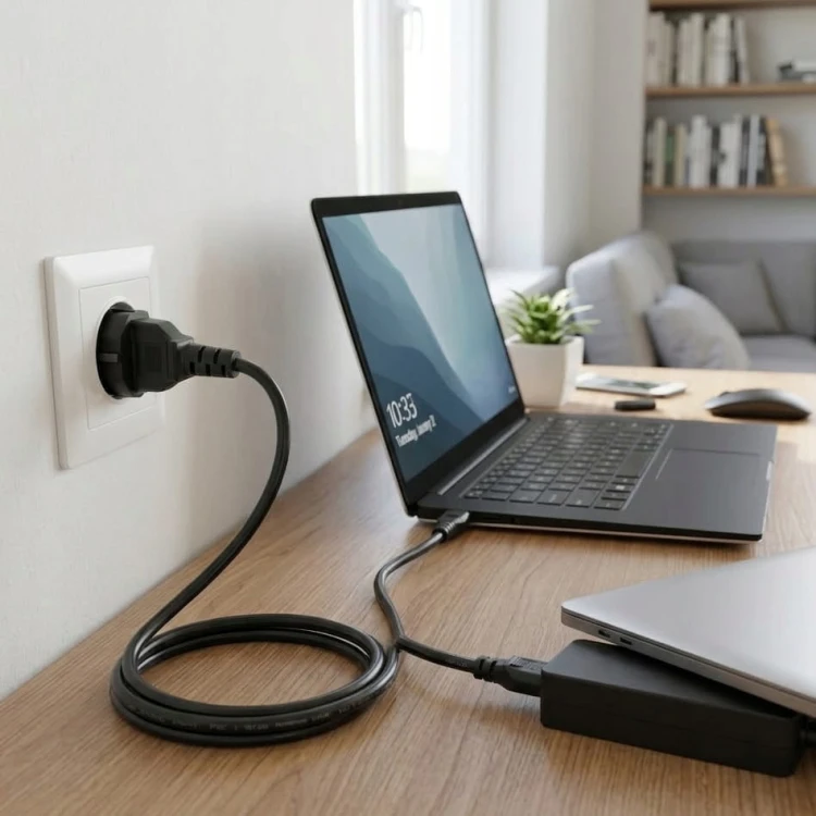 Kabel zasilający Przewód Koniczynka C5 230V Laptopa Zasilacza PREMIUM 1m.jpg