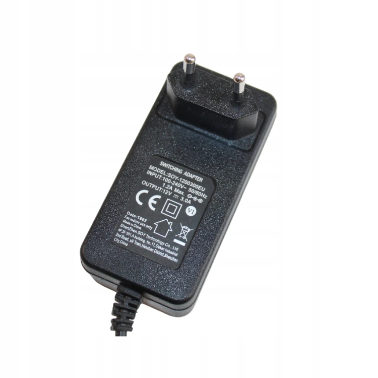 Zasilacz do oświetlenia LED 12V 3A 36W Wtyk DC 5.5/2.1mm Taśmy Diody RGB.jpg