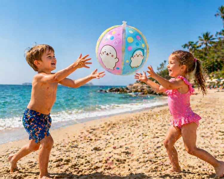PIŁKA PLAŻOWA DLA DZIECI 30 cm Wielokolorowa do Wody na Plażę Basen Sirotan .jpg