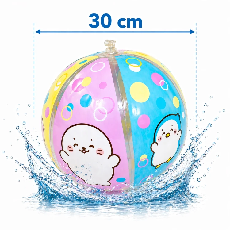 PIŁKA PLAŻOWA DLA DZIECI 30 cm Wielokolorowa do Wody na Plażę Basen Sirotan .jpg