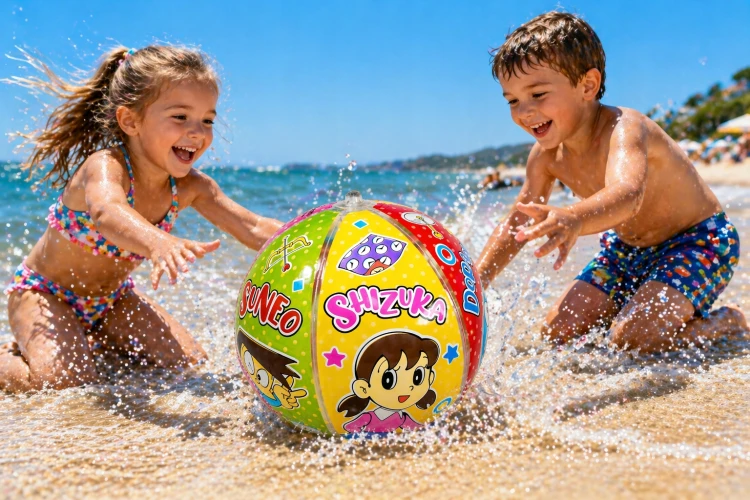 PIŁKA PLAŻOWA 40 cm Wielokolorowa na Basen Plażę Ogród dla Dzieci.jpg