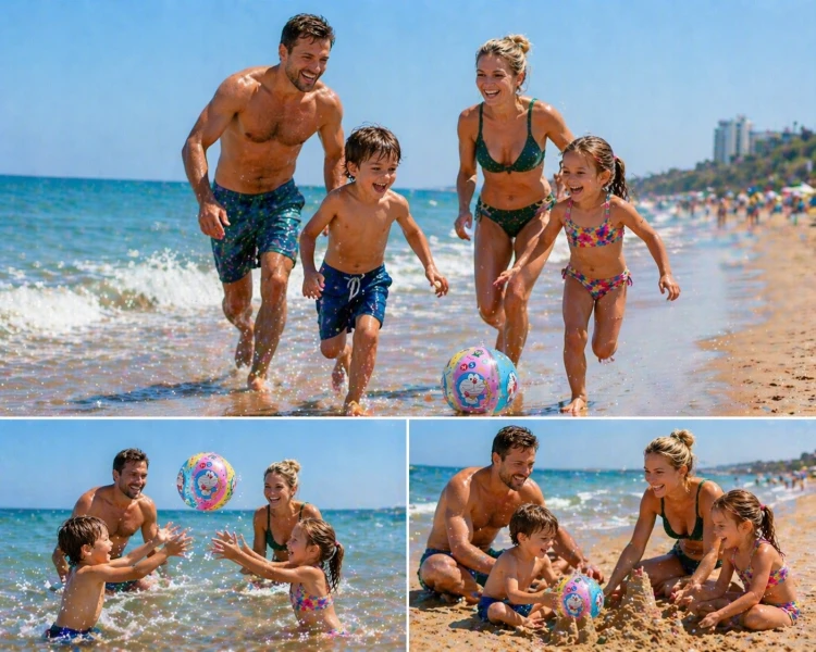PIŁKA PLAŻOWA DLA DZIECI 30 cm Wielokolorowa do Wody na Plażę Basen.jpg