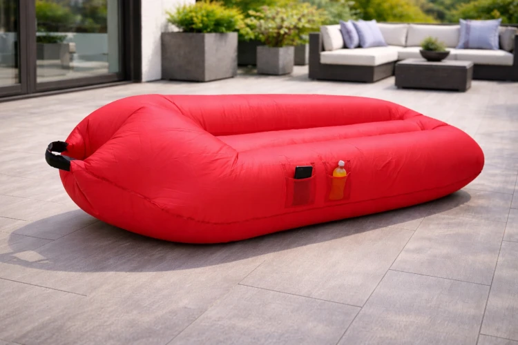 SOFA DMUCHANA Leżak na plażę ogród taras 220x90 cm Czerwona bez pompki.jpg