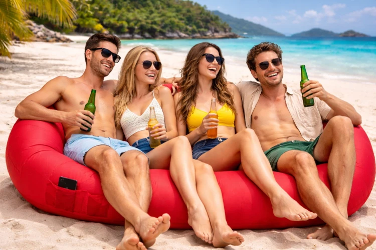 SOFA DMUCHANA Leżak na plażę ogród taras 220x90 cm Czerwona bez pompki.jpg