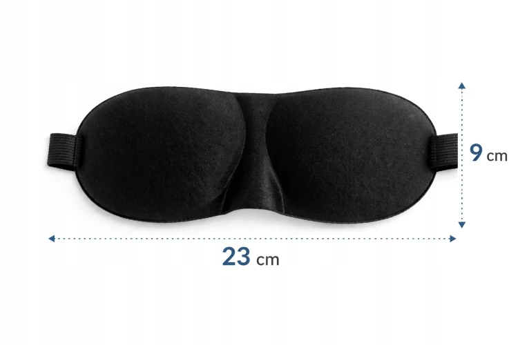 MASKA NA OCZY DO SPANIA profilowana komfortowa materiał nylonowy Czarna.jpg