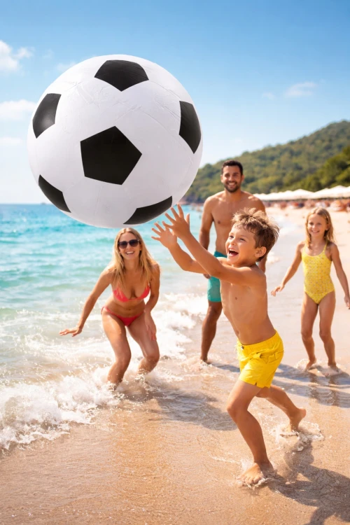 PIŁKA DMUCHANA PIŁKA NOŻNA Duża 90 cm na Plażę Basen Ogród Dekoracja.jpg