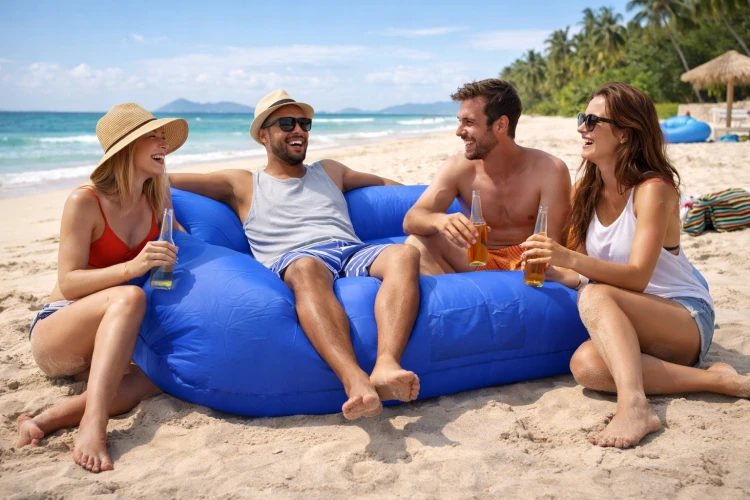 SOFA DMUCHANA Leżak na plażę ogród taras 220x90 cm Niebieska bez pompki.jpg