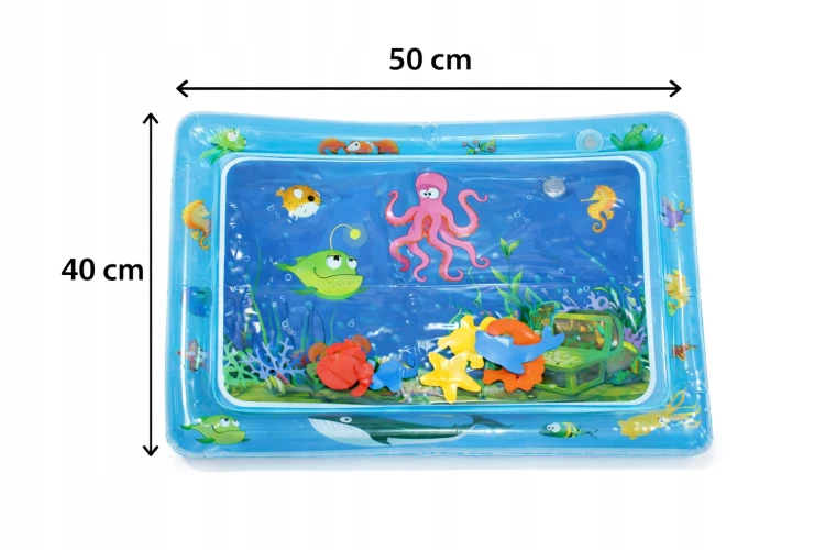 MATA WODNA SENSORYCZNA Dmuchana dla Dzieci Niemowląt Tummy Time 50x40 cm.jpg
