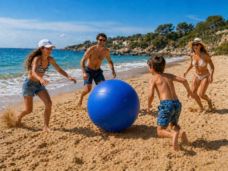 PIŁKA PLAŻOWA Dmuchana Duża dla Dzieci i Dorosłych 100 cm NIEBIESKA.jpg