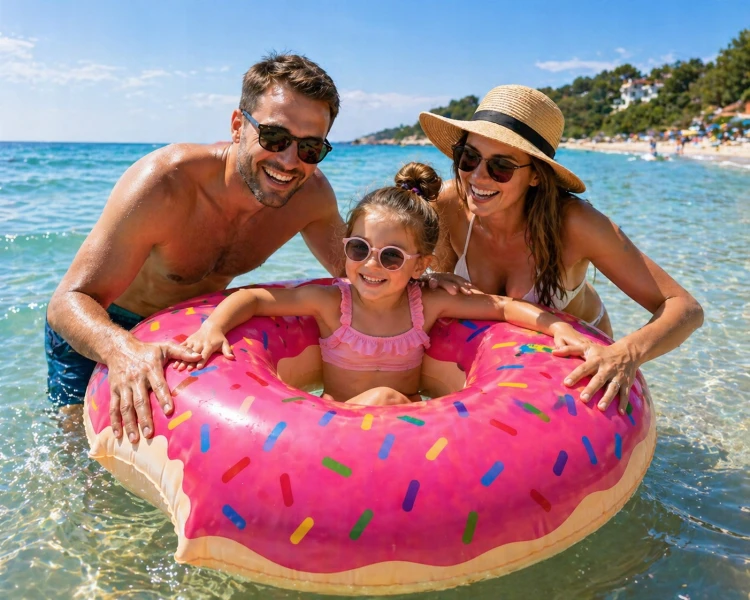 Duże Koło do pływania 110cm RÓŻOWY DONUT materac dmuchany.jpg