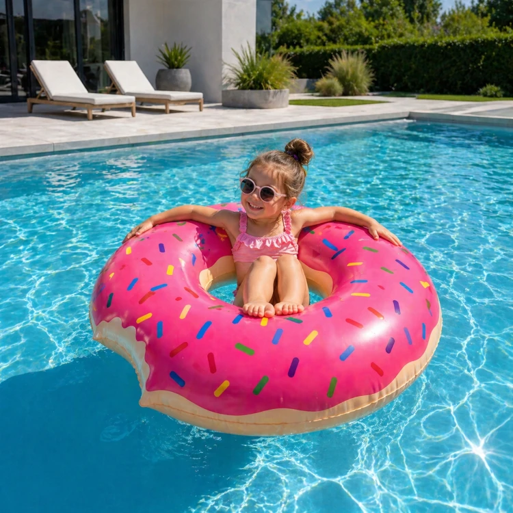 Duże Koło do pływania 110cm RÓŻOWY DONUT materac dmuchany.jpg