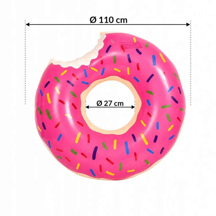 Duże Koło do pływania 110cm RÓŻOWY DONUT materac dmuchany.jpg