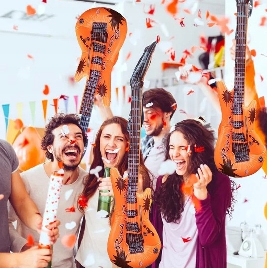 Dmuchana Gitara Elektryczna Instrument Gwiazda Rocka 92cm Pomarańczowa.jpg