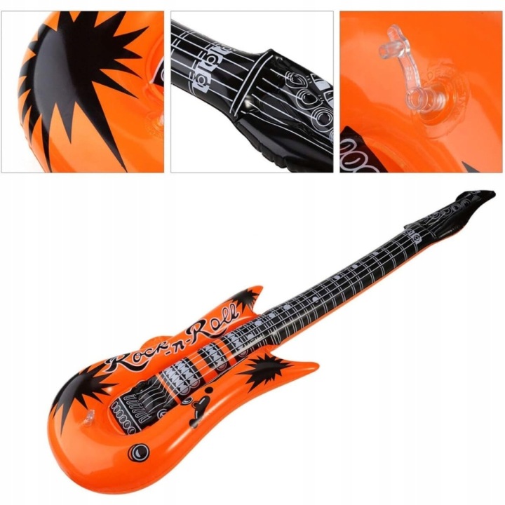 Dmuchana Gitara Elektryczna Instrument Gwiazda Rocka 92cm Pomarańczowa.jpg