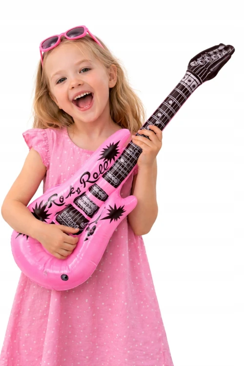 Dmuchana Gitara Elektryczna Instrument Gwiazda Rocka 92cm Różowa.jpg