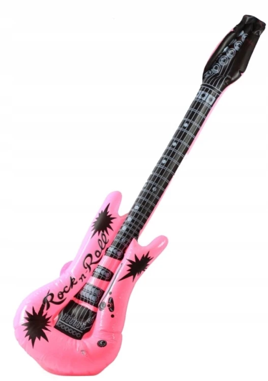 Dmuchana Gitara Elektryczna Instrument Gwiazda Rocka 92cm Różowa.jpg