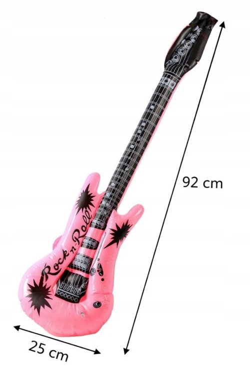 Dmuchana Gitara Elektryczna Instrument Gwiazda Rocka 92cm Różowa.jpg