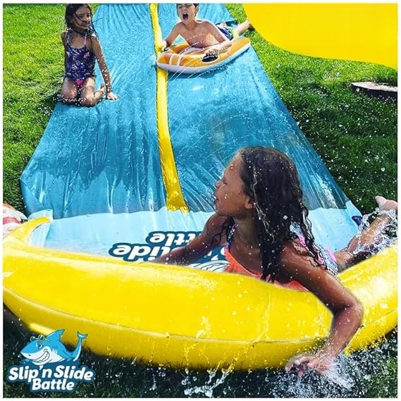ŚLIZGAWKA WODNA OGRODOWA 10 M Zraszacze Ślizg Slip N Slide Battle.jpg