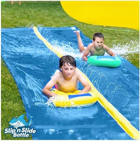 ŚLIZGAWKA WODNA OGRODOWA 10 M Zraszacze Ślizg Slip N Slide Battle.jpg