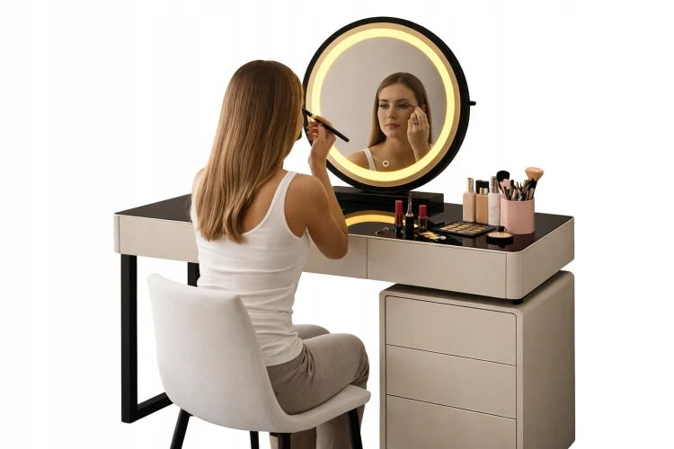 Toaletka Kosmetyczna z Lustrem LED Oświetlenie Domowe Studio Beauty 325.jpg