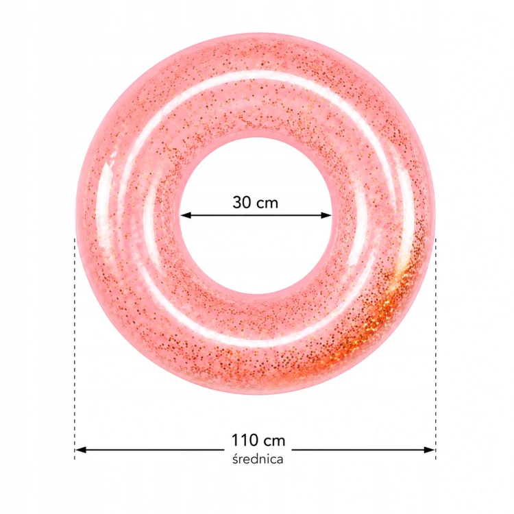 Brokatowe Koło Dmuchane do Pływania 110 cm Różowe.jpg