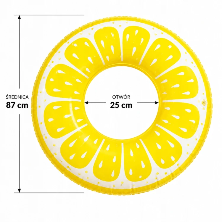 KOŁO DO PŁYWANIA cytryna 87 cm Żółte Basen Plaża.jpg