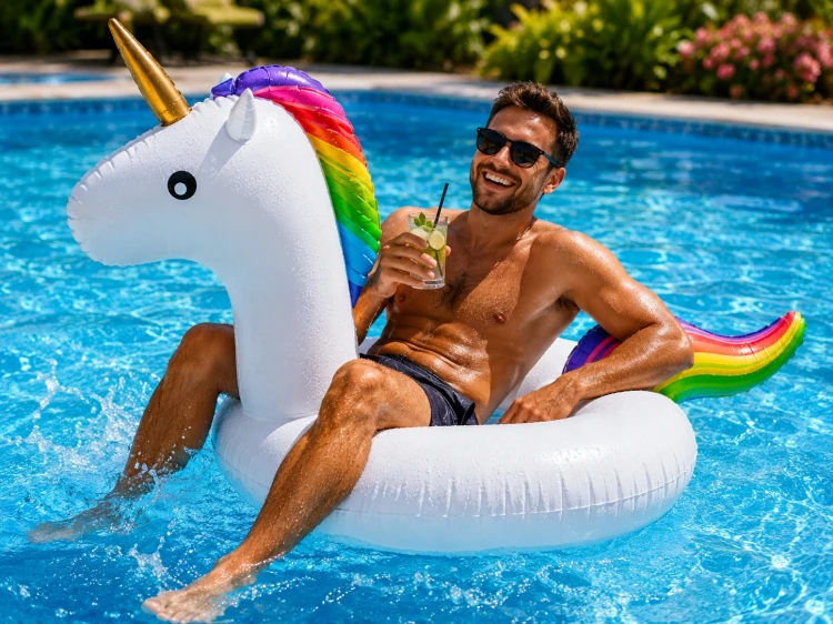 DUŻE KOŁO DMUCHANE Jednorożec na wodę do basenu 95 cm tęczowy unicorn.jpg