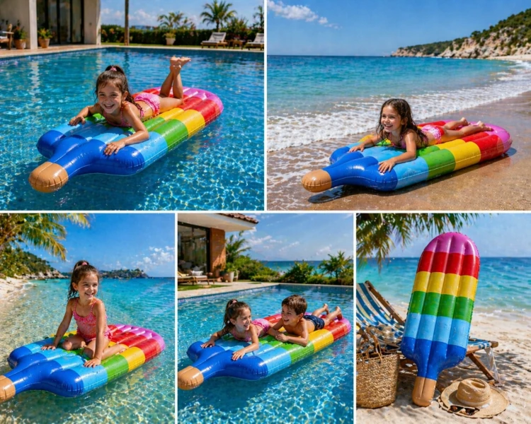 MATERAC DMUCHANY DO PŁYWANIA Lód na patyku kolorowy 140x70cm na Basen Plażę.jpg
