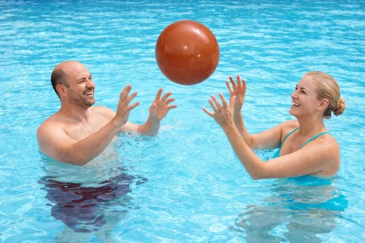 PIŁKA PLAŻOWA 50 cm dmuchana Brązowa Koszykówka na basen i na plażę.jpg