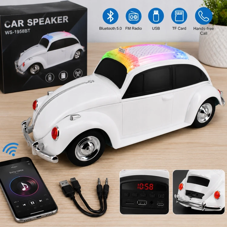 Głośnik Bluetooth MP3 FM radio USB micro SD Samochód garbus taksówka.jpg
