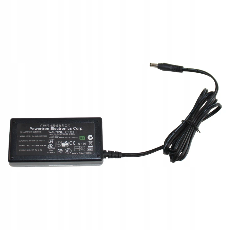 Zasilacz Ładowarka 5V 6A 30W 5.5/2.1 desktop POWERTON PA1040-050T1A600.jpg