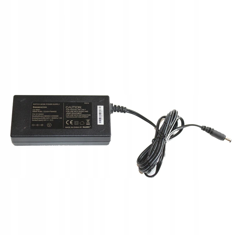 Zasilacz DC 12V 5A 60W 5.5/2.5 Sagemcom do monitora LCD LED.jpg