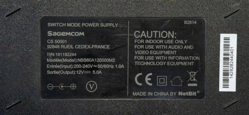 Zasilacz DC 12V 5A 60W 5.5/2.5 Sagemcom do monitora LCD LED.jpg