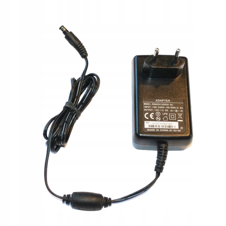 Mocny Zasilacz 12V 2A 24W DC 5.5/2.1mm do LED Kamer Routerów RDA024120020.jpg