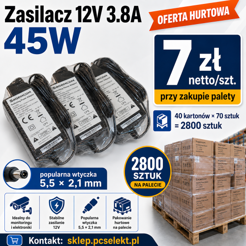 2800 sztuk Zasilacz Sagemcom 12V 3.8A 45W 5.5/2.1 Oświetlenie LED RTV AGD CCTV - OFERTA HURTOWA.png