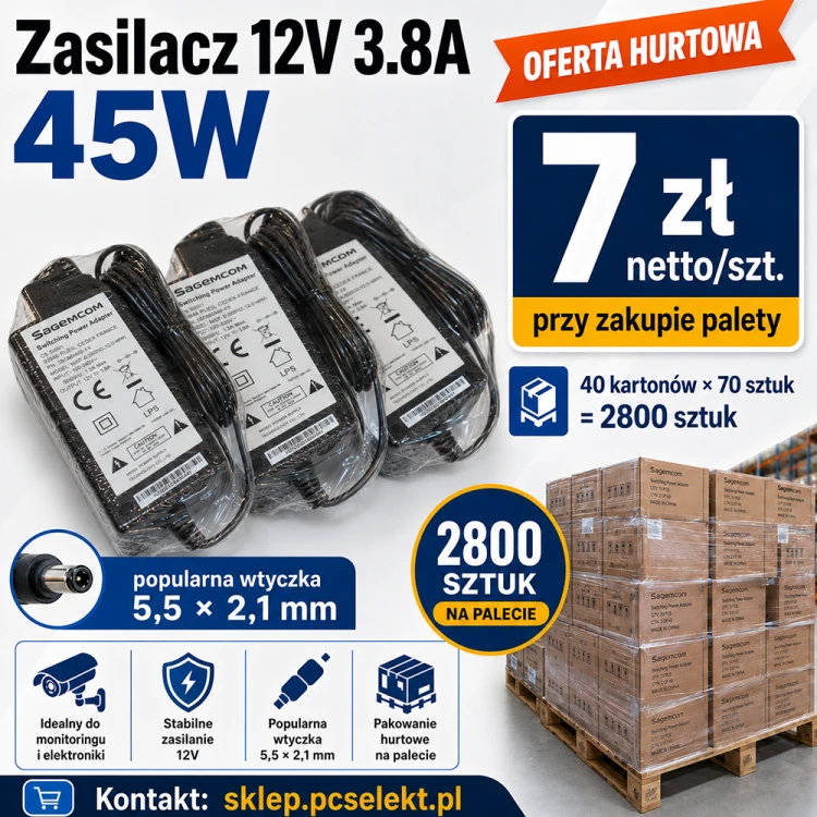 2800 sztuk Zasilacz Sagemcom 12V 3.8A 45W 5.5/2.1 Oświetlenie LED RTV AGD CCTV - OFERTA HURTOWA.png
