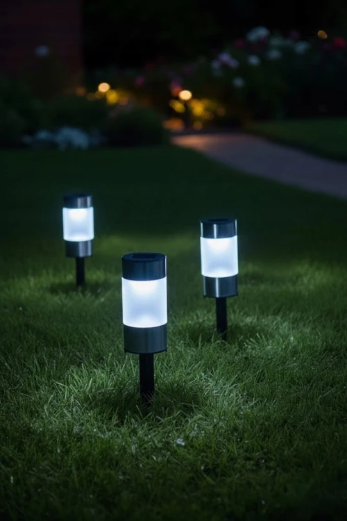 Lampa Solarna Ogrodowa LED Lampka Wbijana w Grunt Słupek Ogrodowy 10szt.jpg