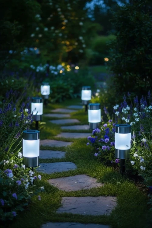 Lampa Solarna Ogrodowa LED Lampka Wbijana w Grunt Słupek Ogrodowy 10szt.jpg
