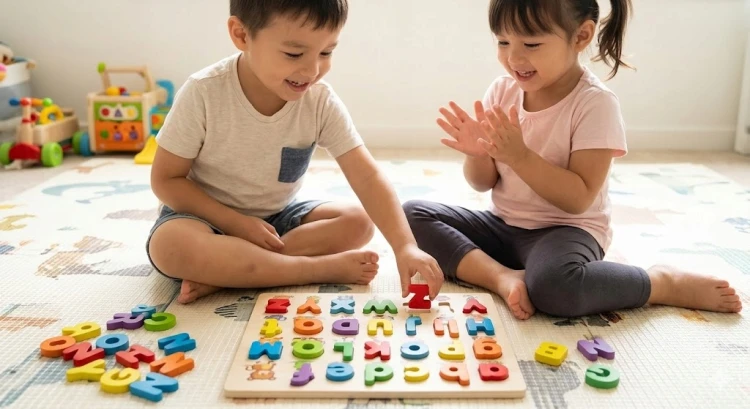 Układanka Edukacyjna ALFABET LITERKI ZWIERZĄTKA J. ANGIELSKI Puzzle.jpg
