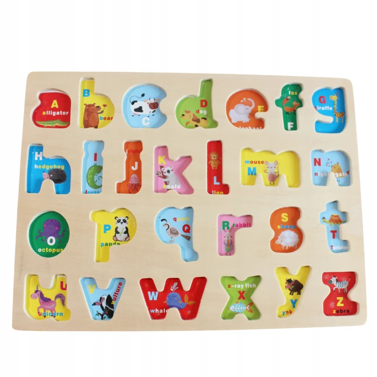 Układanka Edukacyjna ALFABET LITERKI ZWIERZĄTKA J. ANGIELSKI Puzzle.jpg
