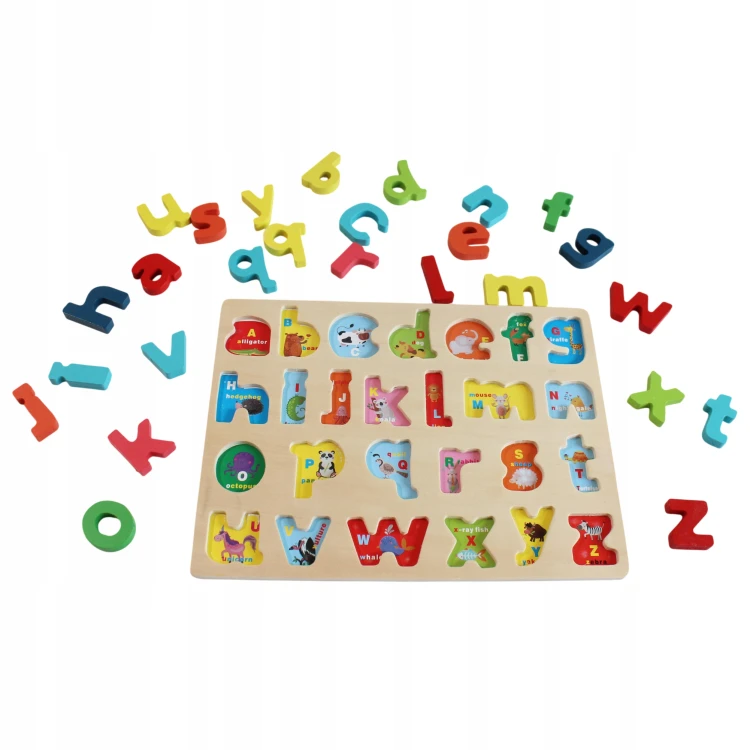 Układanka Edukacyjna ALFABET LITERKI ZWIERZĄTKA J. ANGIELSKI Puzzle.jpg