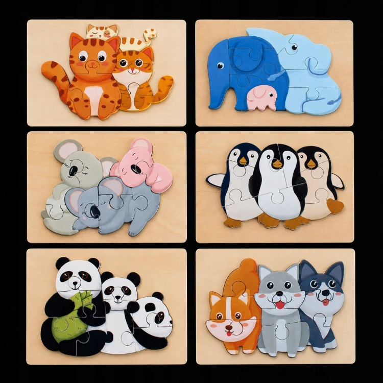 Puzzle Drewniana Układanka Edukacyjna dla Najmłodszych Kolekcja 6 sztuk.jpg