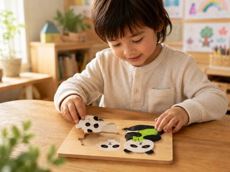 Puzzle Drewniana Układanka Edukacyjna dla Najmłodszych PANDY.jpg