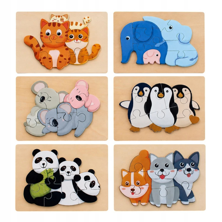 Puzzle Drewniana Układanka Edukacyjna dla Najmłodszych Kolekcja 6 sztuk.jpg