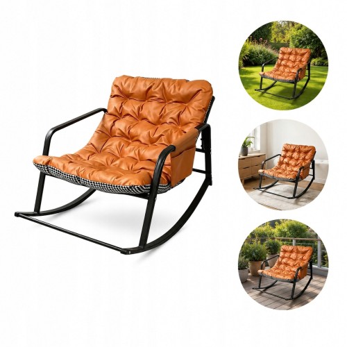 Fotel Bujany Leżak do Salonu Ogrodu na Taras XXL Dwustronny Orange.jpg