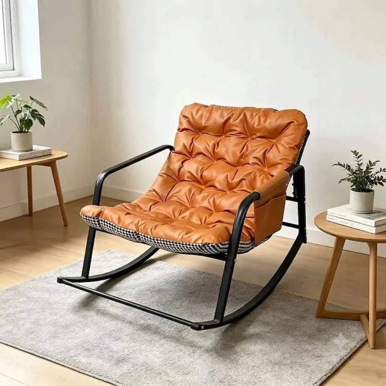 Fotel Bujany Leżak do Salonu Ogrodu na Taras XXL Dwustronny Orange.jpg