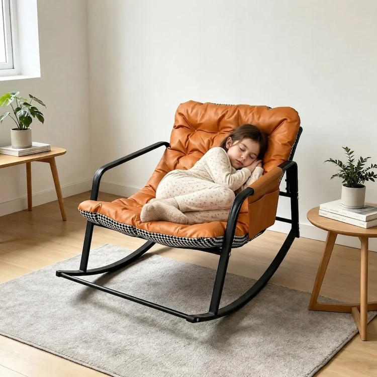 Fotel Bujany Leżak do Salonu Ogrodu na Taras XXL Dwustronny Orange.jpg